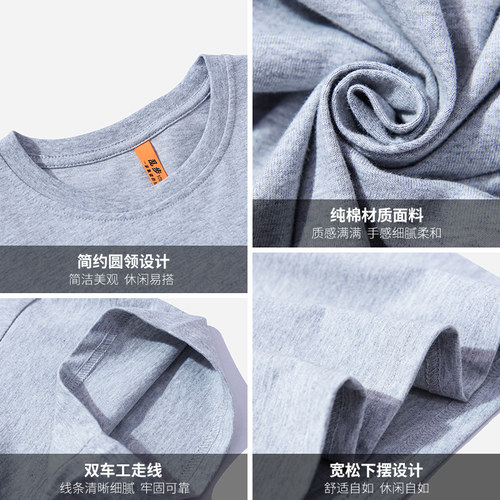 夏季新款美式重磅240g纯棉短袖t恤男女基础款纯色无缝打底白色TEE - 图2