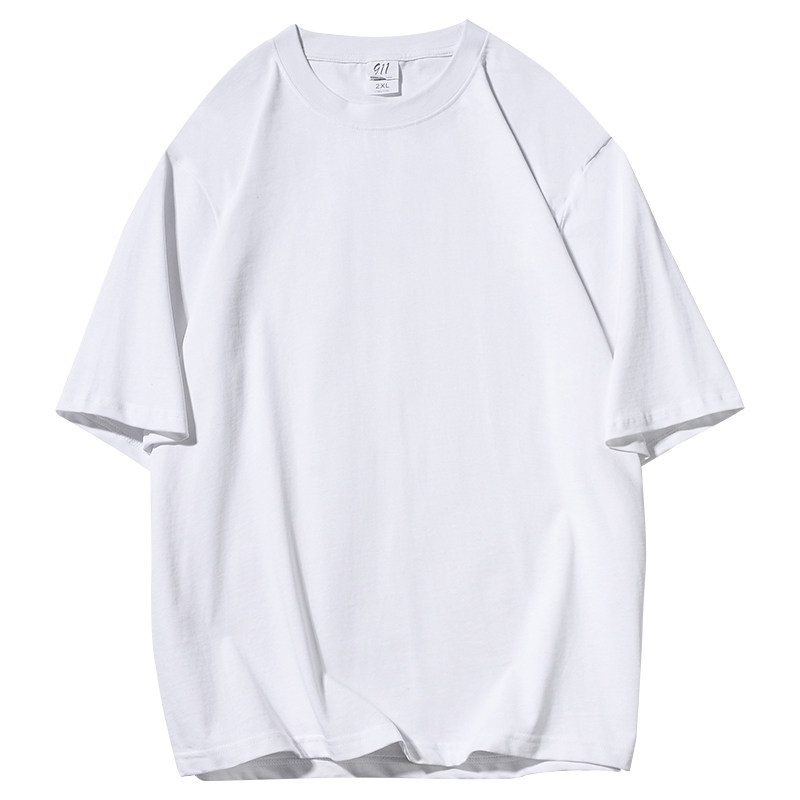 重磅纯棉纯色短袖T恤男女打底衫白色体内搭纯黑上衣男士半袖t恤