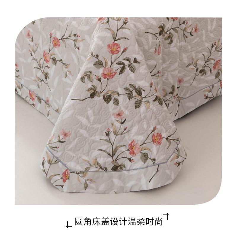 如奕韩式碎花床盖单件绗缝被软四季通用双面可用夹棉榻榻米三件套,淘宝优惠券,粉丝福利购,淘宝优惠卷