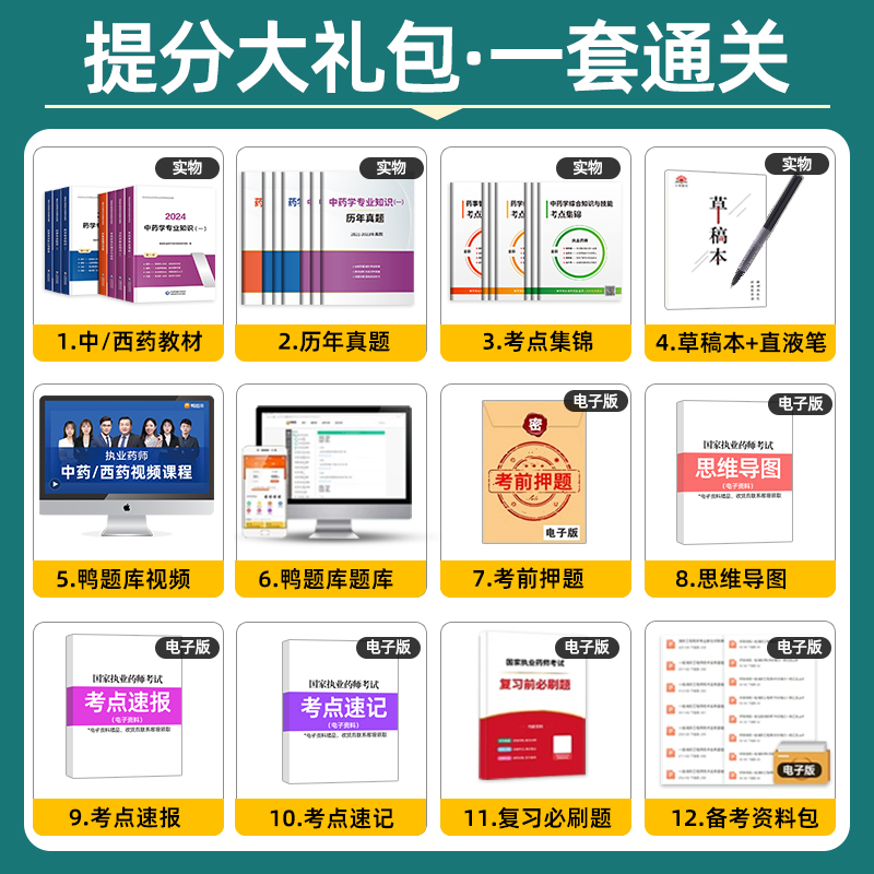 医药科技官方2024执业药药师教材中药西药历年真题全套执业药师网课习题资格考试书中药师西药师执业证润德教育鸭题库2024年版职业-图2