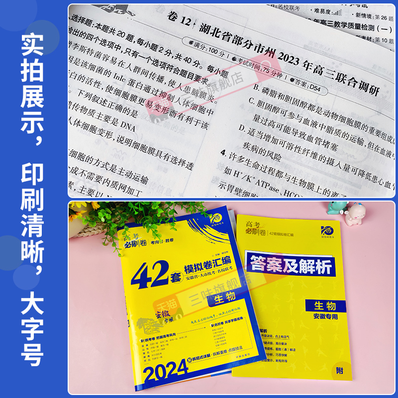 2024新版高考必刷卷42套生物安徽专用模拟试卷汇编名校联考 理想树高中高三一轮必刷卷文理科全国试卷套卷刷题资料生物安徽必刷卷 - 图1