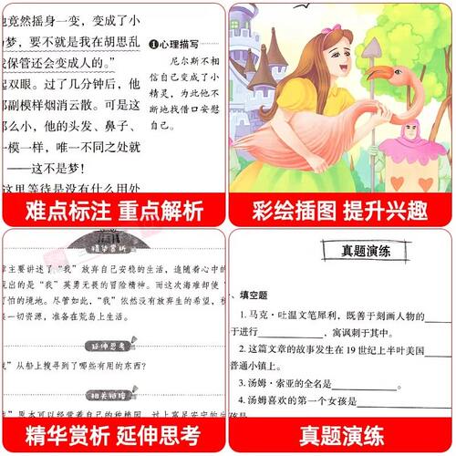 全套4册 汤姆索亚历险记六年级下册必读的课外书正版原著完整版快乐读书吧6下书籍鲁滨逊漂流记尼尔斯骑鹅旅行记爱丽丝漫游奇境孙 - 图3
