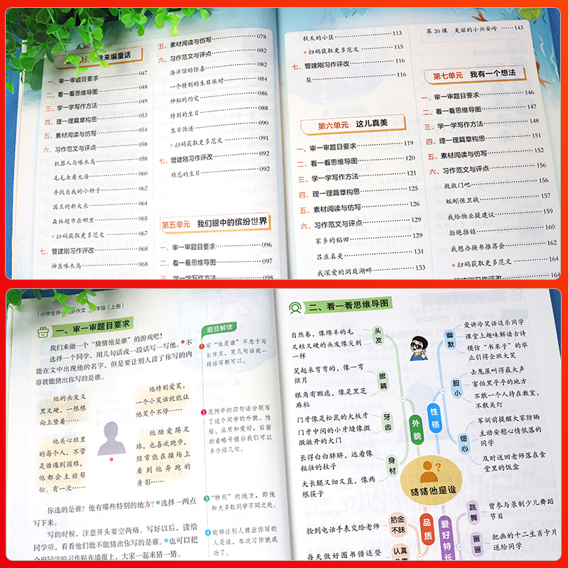 2023版 小學生開心同步作文三年級上冊一 二年級六年級五年級四年級上冊下冊人教版語文五感法寫作素材作文閱讀理解訓練答題模板_三味旗艦店_書籍/雜志/報紙