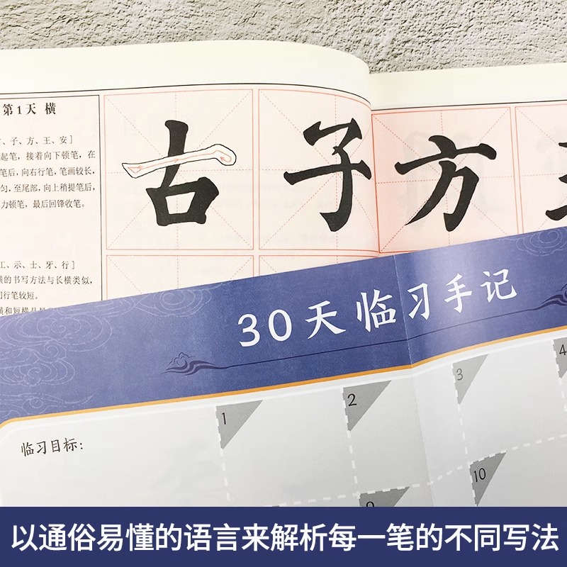 颜真卿楷书一日一练 楷书练字帖 附行笔动态图 毛笔软笔书法临摹练字帖 中国名家碑帖临习指导书籍 颜真卿楷书字帖 - 图1