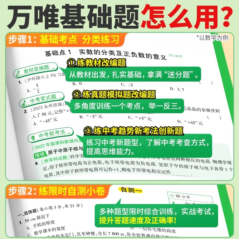 2024万唯中考初中生物地理会考真题基础题练习题初一初二七年级八年级上下册万维中考真题分类试卷小四门生地政史总复习资料书全套 - 图2