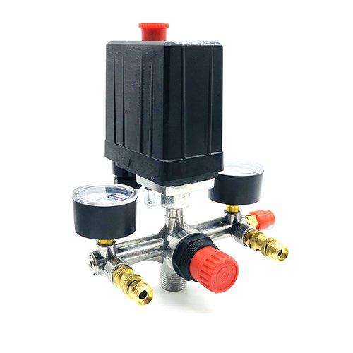 静音无油打气泵配件空压机开关总成压力控制出气六通铸铁巴马支架 - 图3