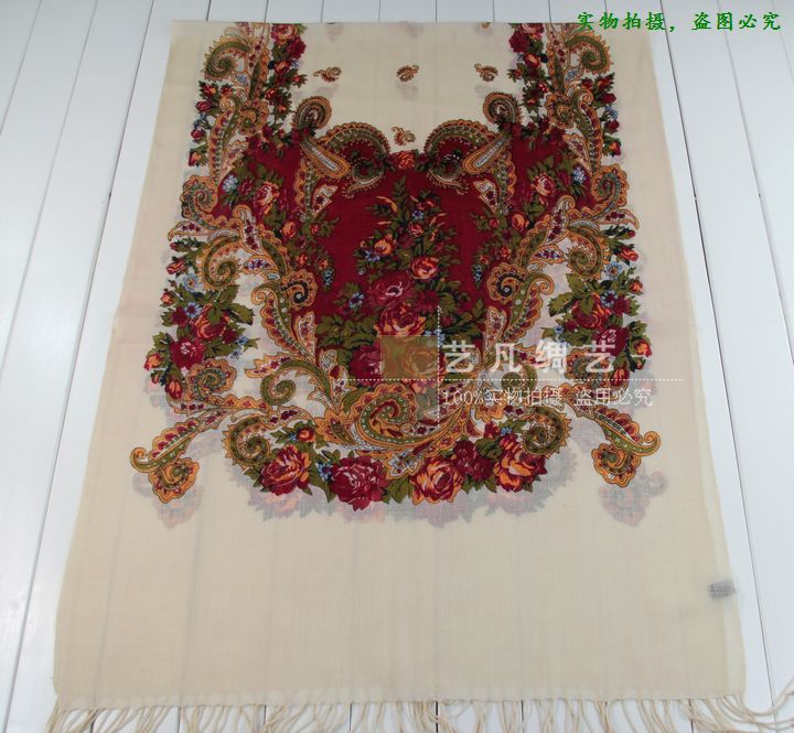 艺凡新款 100%Pashmina 纯羊毛围巾女 秋冬 羊毛披肩围脖 腰果 - 图2