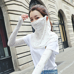 Ice silk sunscreen Bib summer thin cycling ear veil scarf neck mask with Bib shawl