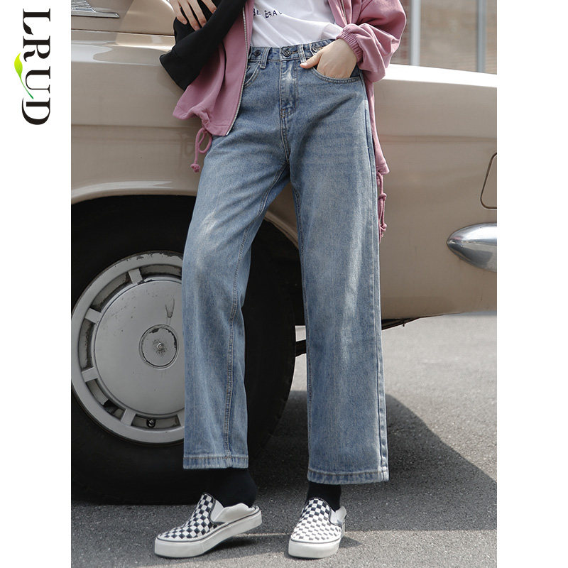 lrud直筒女2022年新款高腰牛仔裤 lrud牛仔裤