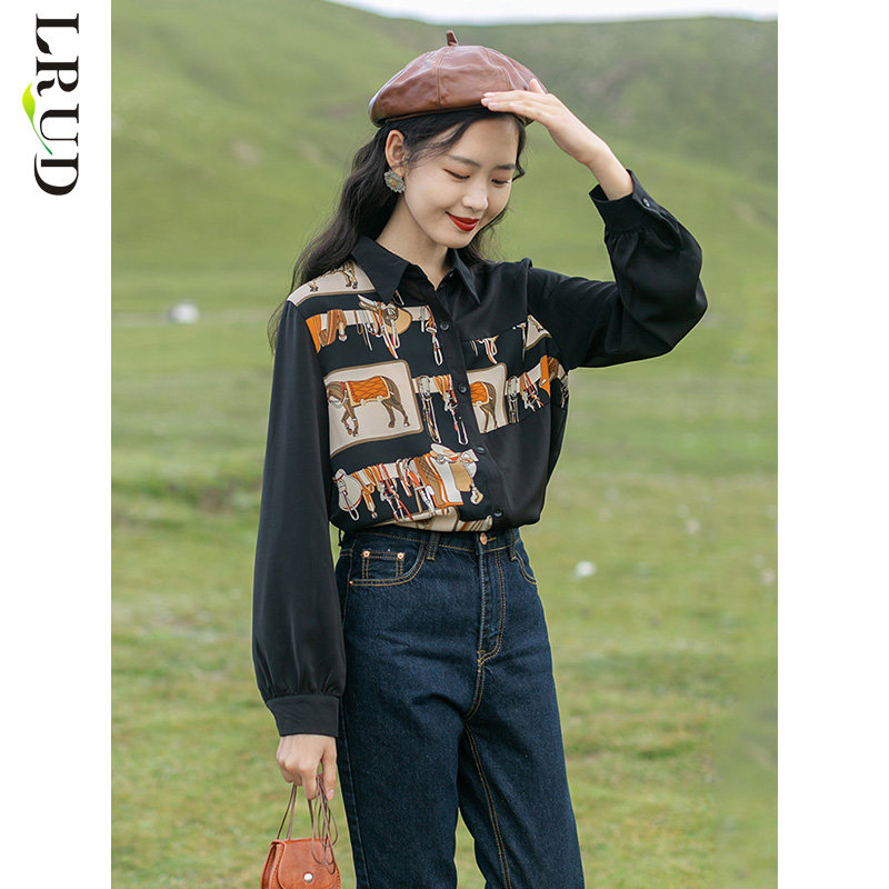 lrud叠穿女2022春装新款韩版衬衫 lrud衬衫