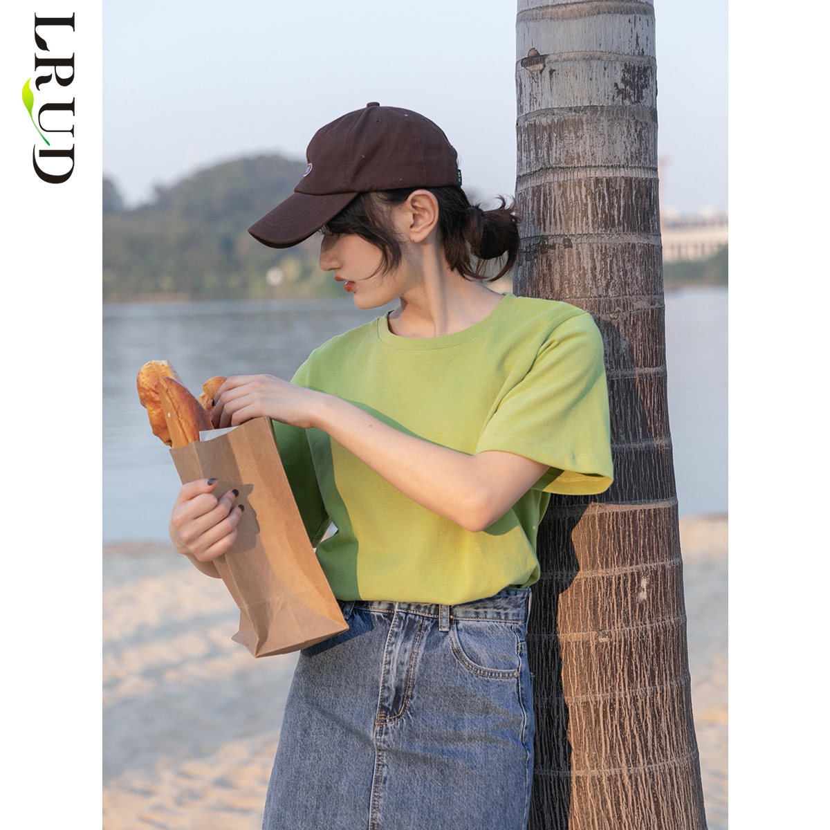 lrud粉色短袖女春2022年韩版t恤 lrudT恤