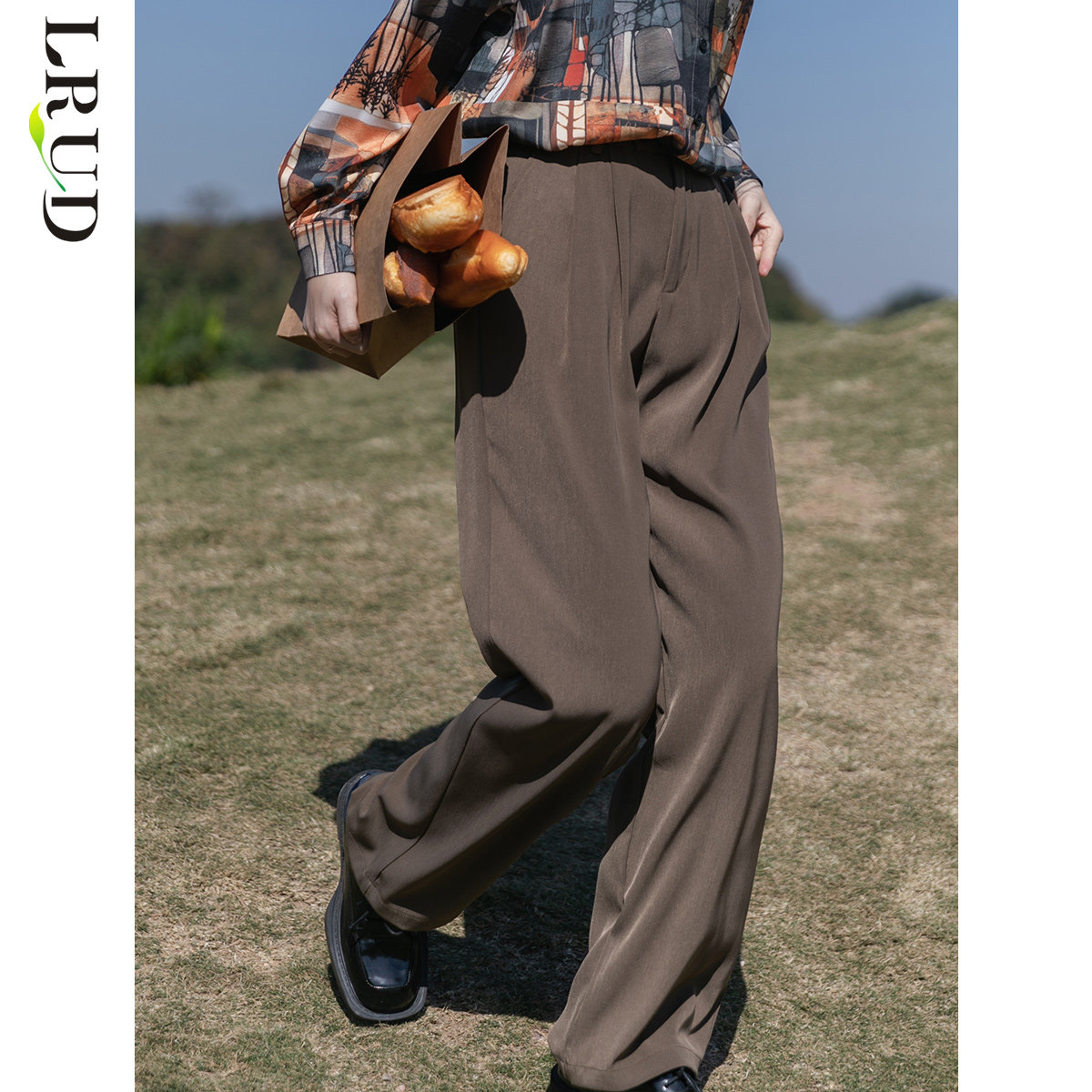 lrud西装阔腿裤女春装新款宽松裤子 lrud休闲裤