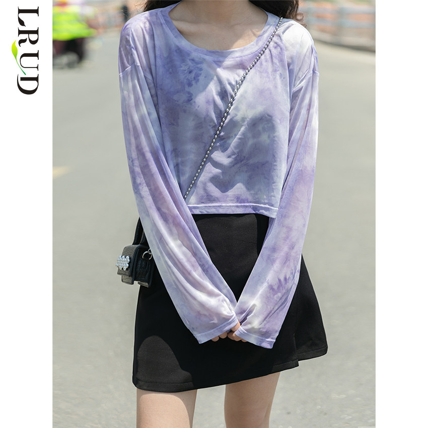 lrud长袖夏季宽松显瘦镂空防晒衫 lrud蕾丝衫/雪纺衫