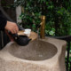 Juhan courtyard high-end wash basin antique column hand washing