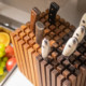 Solid wood grille multi-slot knife holder countertop knife holder kitchen