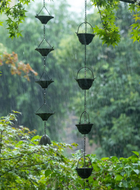 新中式别墅屋檐天沟雨链