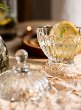 掬涵蛋糕店玻璃陈列糖果碗摆件