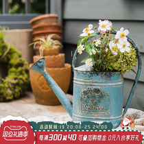 Culvert flower pot watering kettle Horticulture Tin retro nostalgia Decorative Pendulum flower Flower Pot Flower flower basket Courtyard