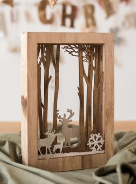 灯盒小夜灯圣诞节日气氛装饰摆件