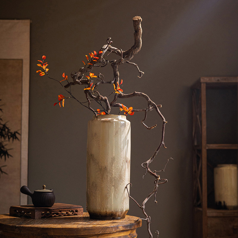 掬涵复古陶瓷花瓶摆件客厅插花新中式干花花器陶罐家居玄关装饰品,淘宝优惠券,粉丝福利购,淘宝优惠卷