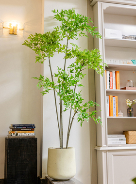 仿真绿植南天竹落地盆栽仿生植物室内客厅装饰花摆件大型盆景假树
