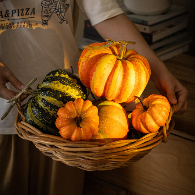 Juhan simulated pumpkin harvest festival farmhouse decorations Juhan simulated pumpkin harvest festival farmhouse decorations