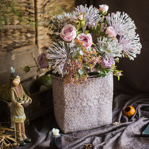 掬涵萦游设计师仿真干花摆件花束仿生轻奢装饰假花客厅餐桌花摆设 - 图2