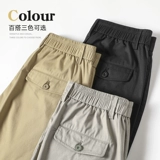 Летние тонкие шорты, мужские хлопковые универсальные штаны для отдыха, эластичная талия