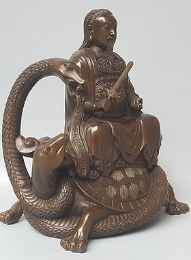 精品玄武祖师爷铜像玄天上帝真武道大帝家居装饰品摆件桌面办公室