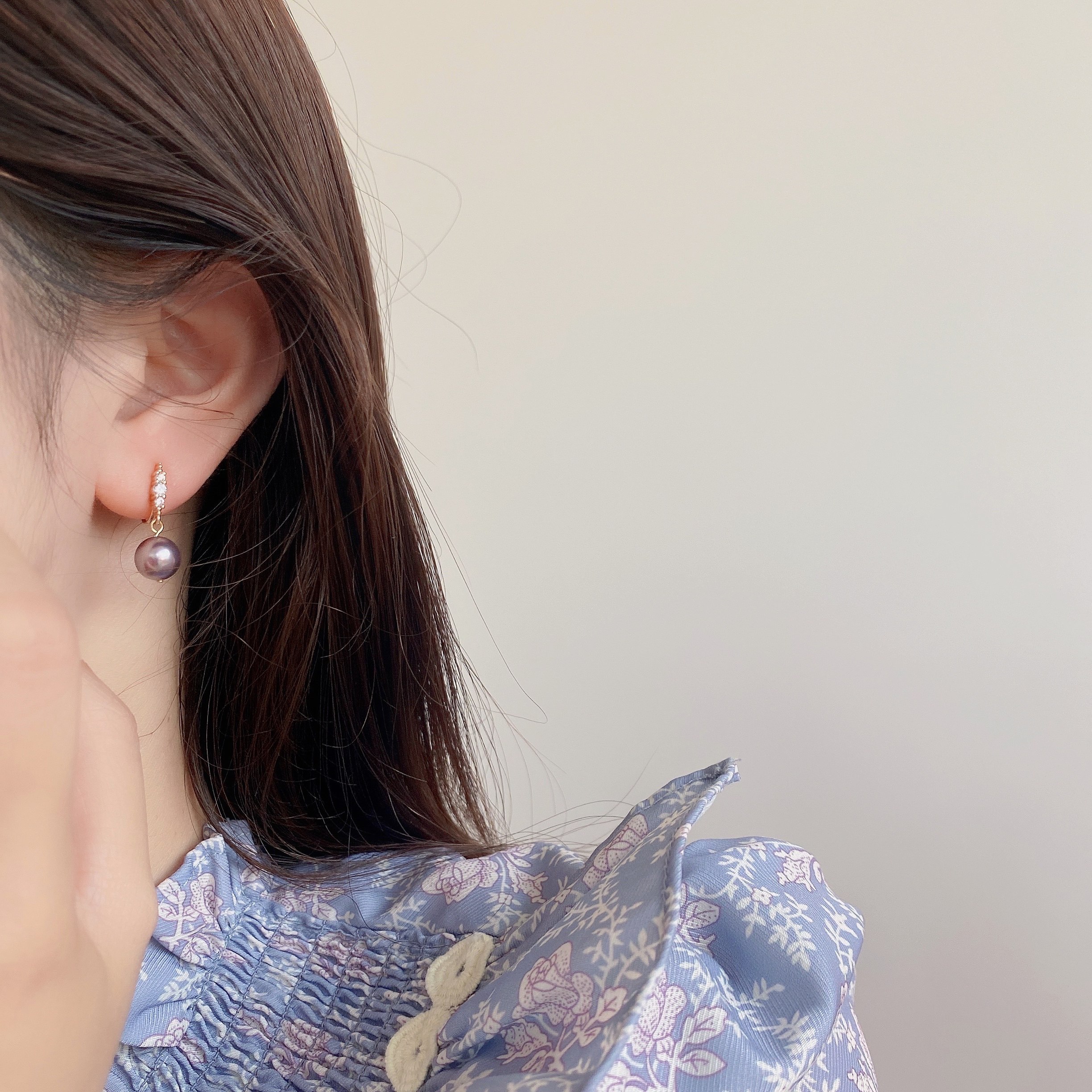 「浪漫香榭」温柔紫色珍珠耳钉女无耳洞蚊香盘耳夹轻奢气质耳环,淘宝优惠券,粉丝福利购,淘宝优惠卷