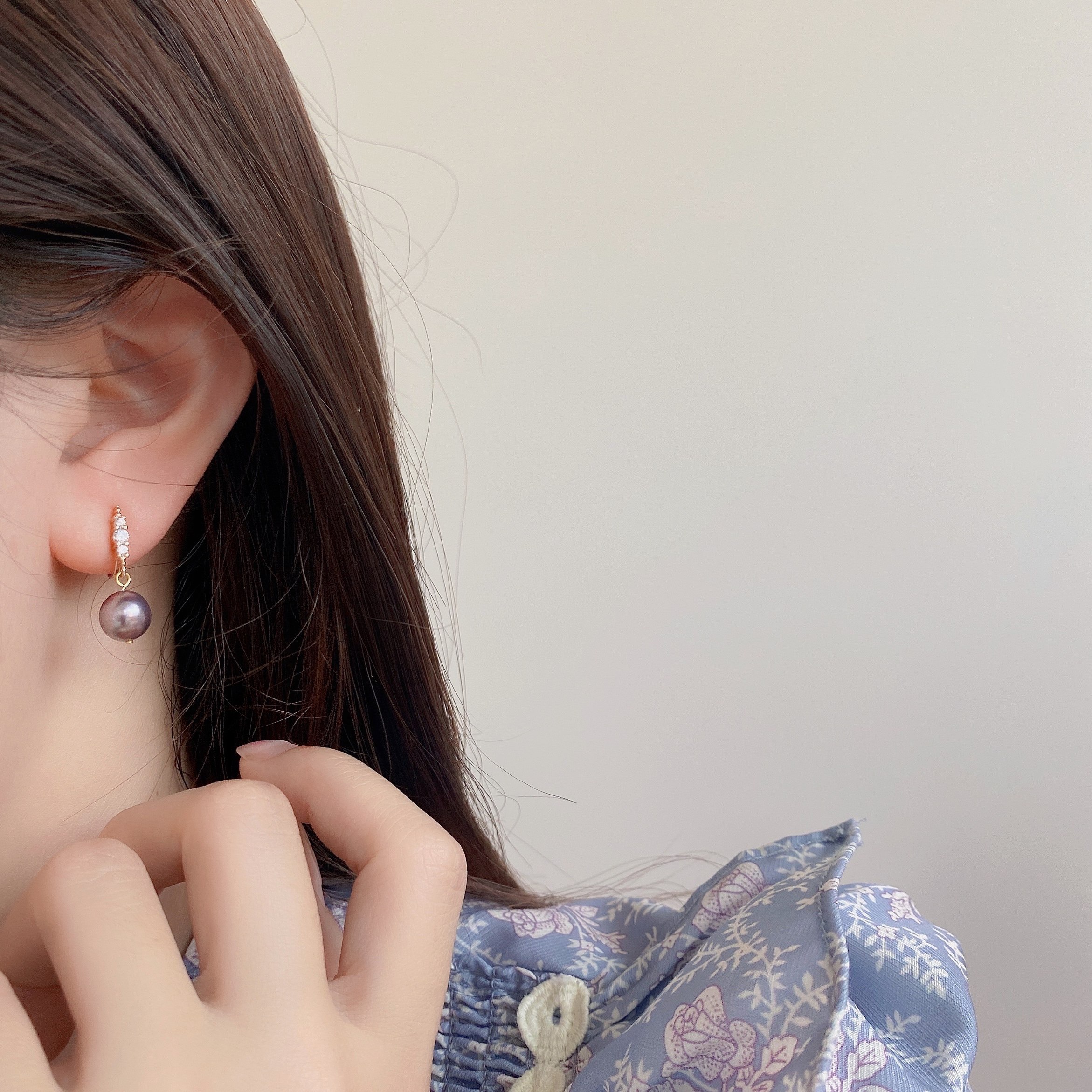 「浪漫香榭」温柔紫色珍珠耳钉女无耳洞蚊香盘耳夹轻奢气质耳环,淘宝优惠券,粉丝福利购,淘宝优惠卷