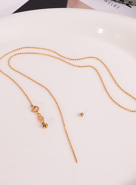 钛钢项链 基础万能链针式项链女百搭穿珠子链子素链可调节裸链