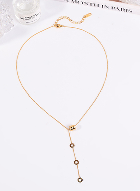 钛钢项链 气质精致小蛮腰项链女个性流苏锁骨链百搭不褪色饰品