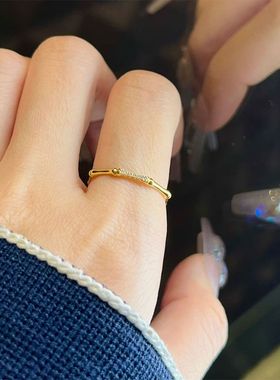 钛钢戒指 节节高升百搭竹节戒指女简约光圈指环食指戒配饰不褪色