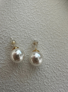 铜合金耳饰 冷白清冷珠珠耳钉女复古百搭高级感耳饰轻奢素款饰品
