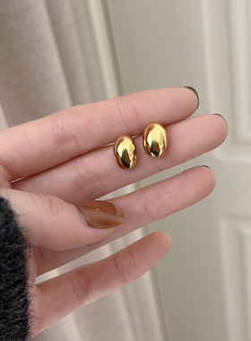 钛钢耳饰 百搭极简风豆豆耳钉女高级感小众个性耳环不褪色配饰