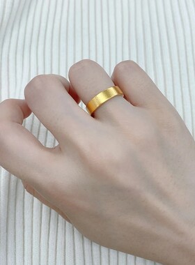 钛钢 戒指男女经典素圈情侣指环轻奢素戒首饰不褪色手饰