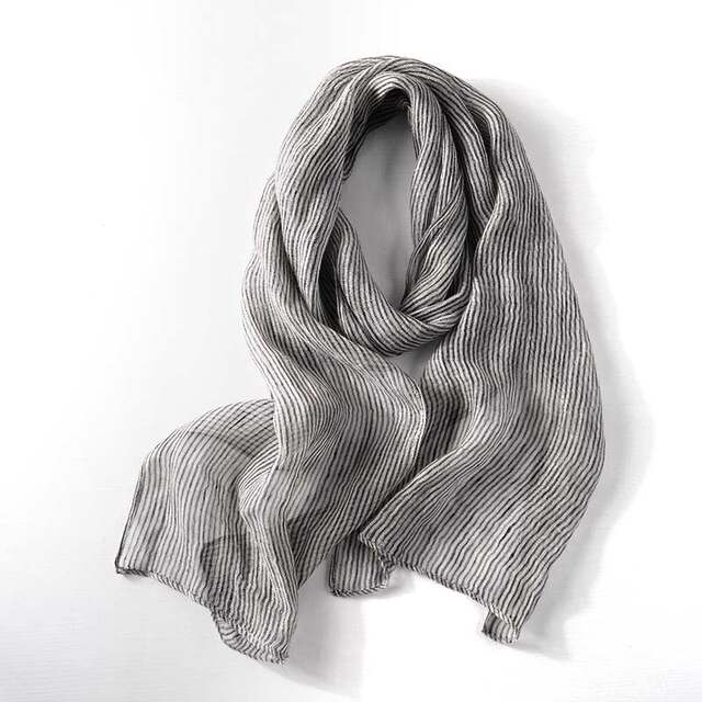 Japanese artistic linen scarf for women