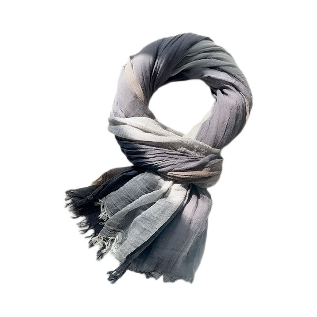 Autumn and winter Japanese casual color block scarf for men