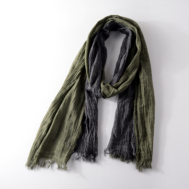Fashionable Japanese personalized color matching cotton and linen men's scarf