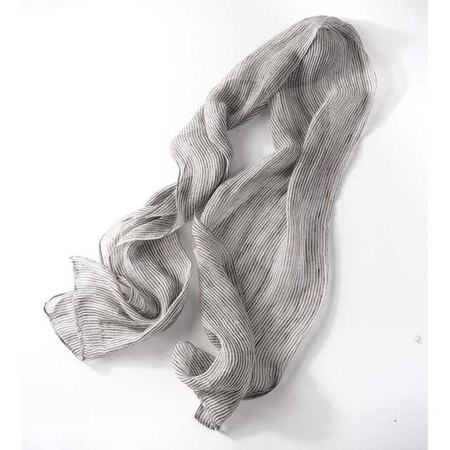 Japanese artistic linen scarf for women