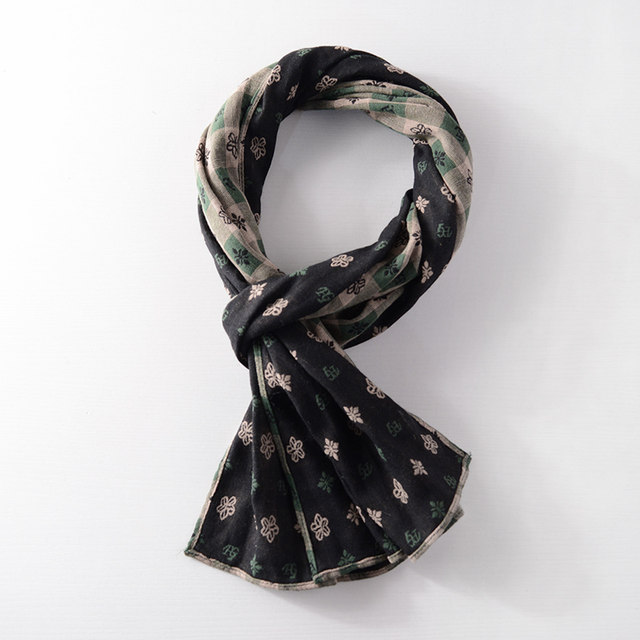 Japanese pure cotton scarf double-sided plaid