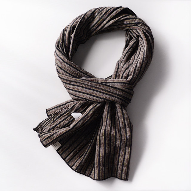 Autumn and winter striped Japanese style men's scarf