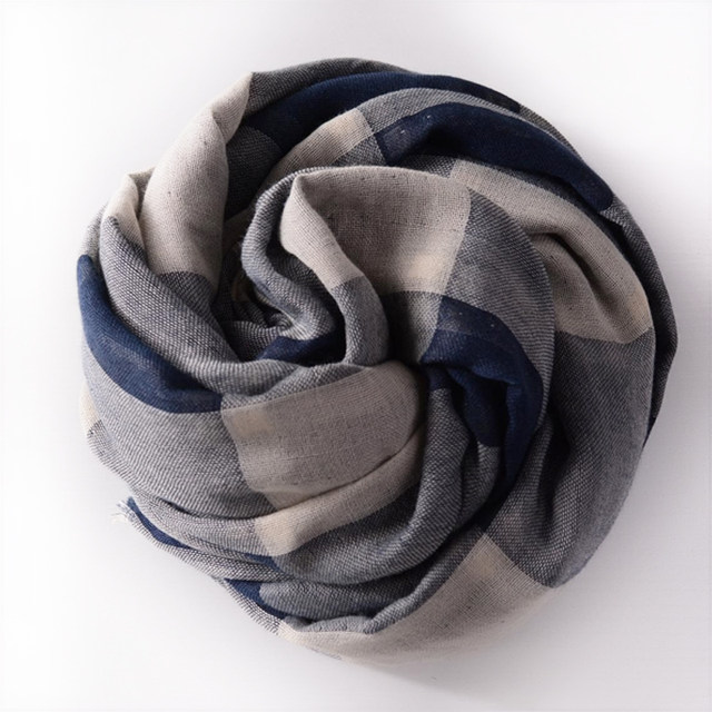 Autumn and winter plaid Japanese style men's scarf