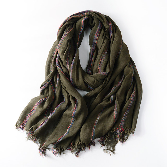 Autumn and winter striped Japanese style men's scarf