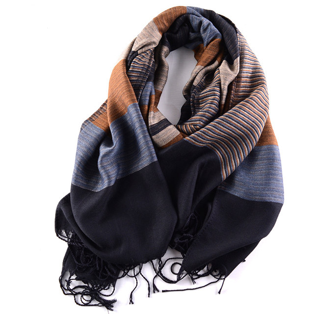Personalized striped color matching high-end scarf for men and women