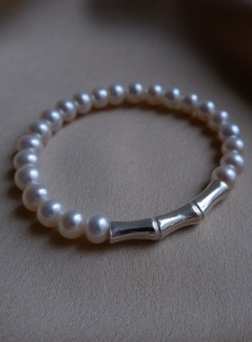 游七月女天然珍珠S925银简约
