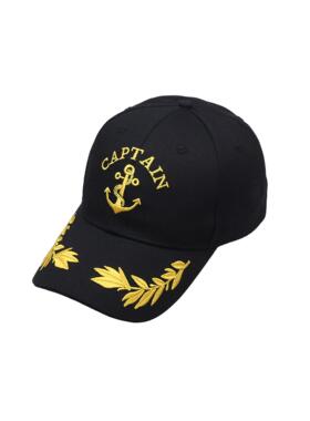 现货帽子刺绣CAPTAIN中国船长航海船锚棒球鸭舌遮阳帽子男女麦穗