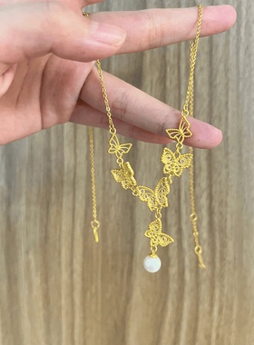 轻奢流苏仿真999足金高级感项链