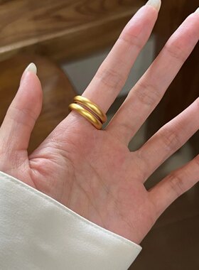 古法泥鳅背磨砂素圈情侣对戒